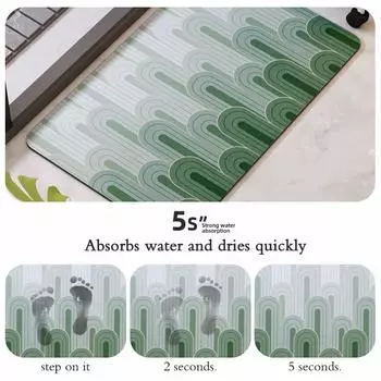 Diatom Mud Bath Mat Anti-slip Floor Foot Mats Bathroom Carpet Absorbent Quick Dry Shower Pad Toilet Room Rug Doormat Washable 40cmx60cm