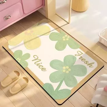 Diatom Mud Floor Mat Bathroom Floor Mat Water Absorption and Dirt Resistant Foot Mat Bathroom Toilet Door Mat Anti Slip Foot Mat 40*60cm