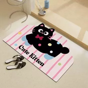 Diatom Mud Ins мультяшный милый коврик для ног туалет туалет ванная дверь нескользящий быстросохнущий впитывающий коврик на пол 40 * 60cm [Diatom Mud]