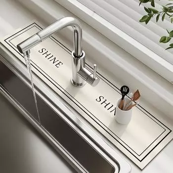 Diatom Mud Sink Faucet Bathroom Drain Pad Table Mat Absorbent Toilet Pad Non-slip Anti-mildew Mat For Kitchen Countertop Dining 10x40 cm