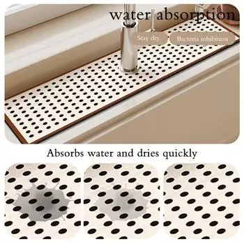 Diatom Mud Sink Faucet Drain Pad Table Mat Toilet Absorbent Non-slip Anti-mildew Mat For Kitchen Countertop Dining 10x40 cm