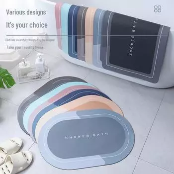 Диатомит быстросохнущий нескользящий коврик для ванной и кухни Crystal Velvet 30x40cm