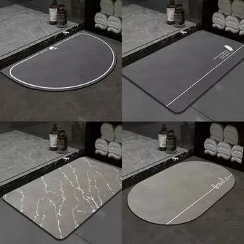 Диатомит изогнутый коврик для ванной коврик для ванной впитывающий противоскользящий быстросохнущий коврик для ванной коврик для туалетной двери моющийся 40cmx60cm
