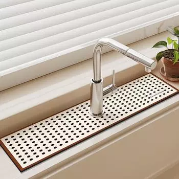 Diatomite Sink Faucet Mat Absorbent Drain Pad Kitchen Bathroom Splash Guard Countertop Protector Faucet Rugs 10x40 cm