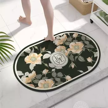 Диатомитовый цветочный коврик для ванной комнаты, впитывающие коврики для ног, быстросохнущий коврик для туалета, коврик для душа, коврик для двери в гостиную, моющийся 40cmx60cm