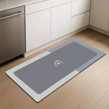 Диатомитовый коврик для ванной, Нескользящий, Защищающий от плесени, Впитывающий коврик из диатомовой грязи, Прямоугольный коврик для спальни и кухни, Утолщенный придверный коврик. 40x60cm серый