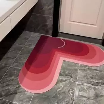 Диатомовая грязь абсорбирующий Г-образный коврик для ног ванная комната туалет туалет входная дверь нескользящий ковер праздничный свадебный красный 50 * 50cm * 45cm