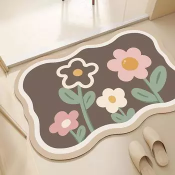 Диатомовая грязь мягкий коврик для пола ванная комната быстросохнущий коврик для туалетной двери впитывающий нескользящий коврик для туалета 50 * 80Cm