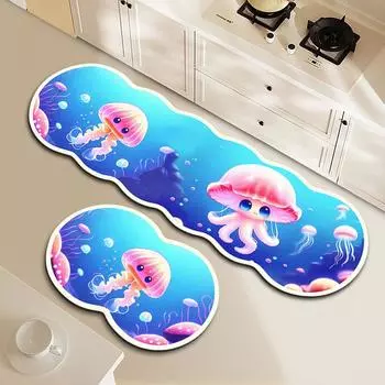 Диатомовая грязь Нескользящий коврик для пола в ванной Милый мультяшный коврик для двери в ванную Быстросохнущий водопоглощающий коврик для кухни Маслопоглощающий коврик 40 * 60CM diatom mud