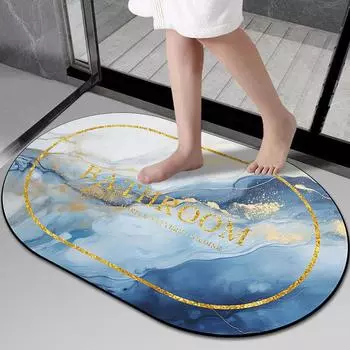 Диатомовая грязь впитывающий коврик для ванны бытовой простой туалет туалетная дверь подушка впитывающий нескользящий быстросохнущий коврик 40 * 60Cm Crystal Fleece
