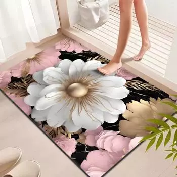 Диатомовая печать в ванной комнате утолщающий коврик для ванной нескользящие ковры в умывальник ванная боковая половик душевая кабина коврик из пены с эффектом памяти 3D коврик 400mm*600mm