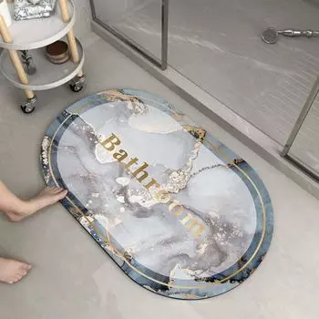Диатомовая печать в ванной комнате утолщающий коврик для ванной нескользящие ковры в умывальник ванная боковая половик душевая кабина коврик из пены с эффектом памяти 3D коврик 400mm*600mm