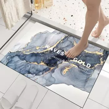 Диатомовая печать в ванной комнате утолщающий коврик для ванной нескользящие ковры в умывальник ванная боковая половик душевая кабина коврик из пены с эффектом памяти 3D коврик 400mm*600mm