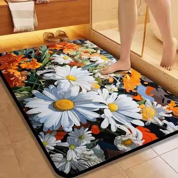 Диатомовая печать в ванной комнате утолщающий коврик для ванной нескользящие ковры в умывальник ванная боковая половик душевая кабина коврик из пены с эффектом памяти 3D коврик 400mm*600mm