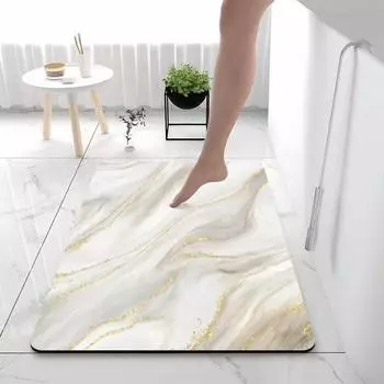 Диатомовая печать в ванной комнате утолщающий коврик для ванной нескользящие ковры в умывальник ванная боковая половик душевая кабина коврик из пены с эффектом памяти 3D коврик 400mm*600mm