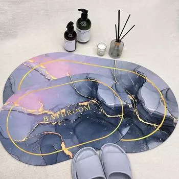 Диатомовая печать в ванной комнате утолщающий коврик для ванной нескользящие ковры в умывальник ванная боковая половик душевая кабина коврик из пены с эффектом памяти 3D коврик 380mm*580mm