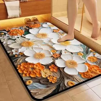 Диатомовая печать в ванной комнате утолщающий коврик для ванной нескользящие ковры в умывальник ванная боковая половик душевая кабина коврик из пены с эффектом памяти 3D коврик 400mm*600mm