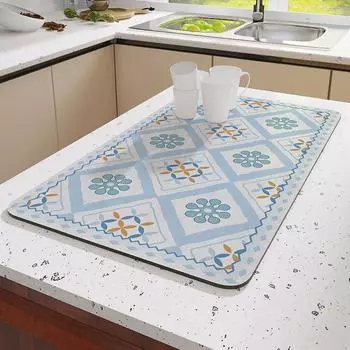 Диатомовые грязевые дренажные коврики для сушки посуды, коврик для кухни, впитывающий столовый прибор, коврик для сушки, держатель для кофейных напитков, коврик для ванной 30x40 cm