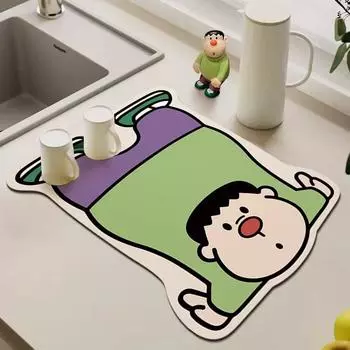 Диатомовый коврик для дренажа грязи на кухонной столешнице, стол для машины для приготовления напитков, кофемашина, впитывающий коврик, водонепроницаемый коврик для контроля и теплоизоляции 40 * 40cm (Diatom Mud)