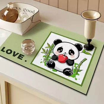 Диатомовый коврик для контроля за грязью, коврик для кухни, коврик для бара, настольный коврик для чашки, впитывающий коврик для столешницы, подставка для посуды, миски, тарелок 30 * 40cm Diatom Mud