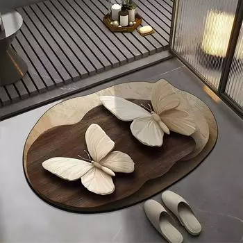 Диатомовый нескользящий коврик для ног для ванной комнаты, туалета, грязеотталкивающий коврик для пола в ванной, впитывающий, быстросохнущий 40x60cm белый