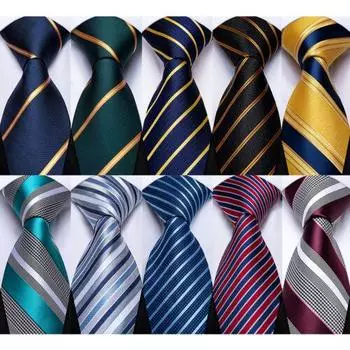 DiBanGu красный синий золотой серый мужской шелковый полосатый тканый галстук галстук носовой платок запонки N-7337