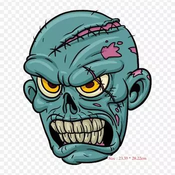 Dibujos De Zombies Animados рисунок зомби утюг на теплопередаче печать виниловые нашивки наклейки для одежды DIY аппликации моющиеся нашивки
