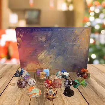 Dice Advent Calendar 24 дня Рождества Адвент Календарь - это игрушка для обратного отсчета праздника Рождество для Dungeons and Dragons 1set