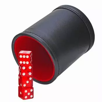 Dice Cup Dice Stacking Dice Cup 19mm 4 Dice Magic PU Leather [HAMMARS]