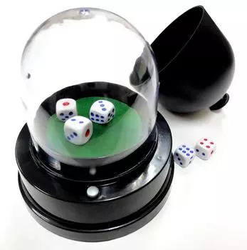 Dice ready to play with dice electric automatic dice dice storage 5 2 AA set [Pipit] cup, batteries, shaker, case, dice, batteries, 4-piece