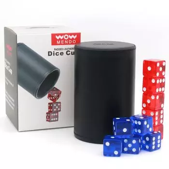 Dice Stacking Dice Cup Dice Set Dice Cup Dice Practice Cup Set of 10 19mm Leather (Black)