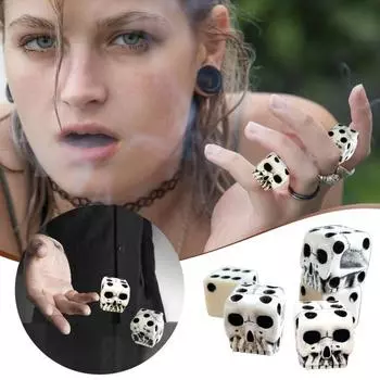 Игрушечные кости Износостойкая ручная резьба, мастерство, портативная, античная отделка, в форме черепа, развлечение