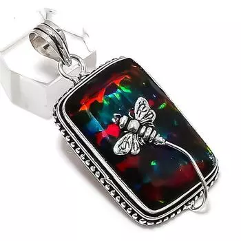 Dichroic Glass Gemstone Handmade 925 Sterling Silver Jewelry Pendant 2.01 W0T24
