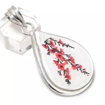 Dichroic Glass Gemstone Handmade 925 Sterling Silver Jewelry Pendant 2.17 q5M07