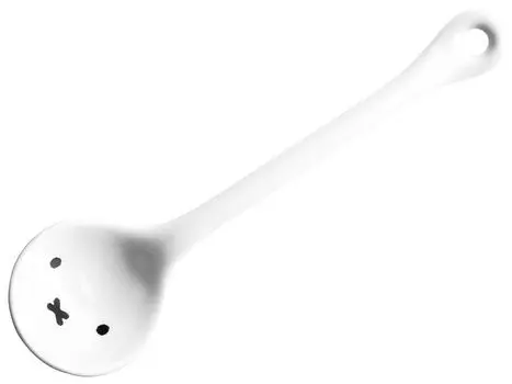 Dick Bruna 401611 Miffy Simple Face Miffy Standard Ceramic Spoon, White