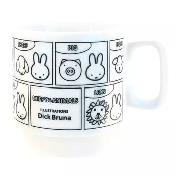 Dick Bruna Mug Stack Mug 8 x Microwave Dishwasher Safe Character Goods Tableware Miscellaneous White Made in Japan 415122 Miffy Miffy 8.5cm белый