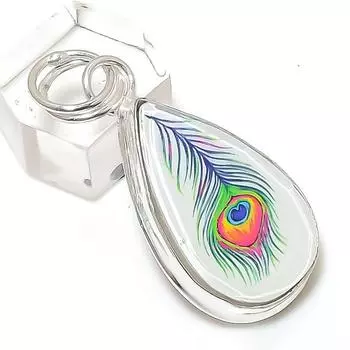 Dicorich Glass Gemstone Handmade 925 Sterling Silver Jewelry Pendant 1.85 a5F15