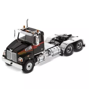 DIECAST MASTERS Western Star 4700 SF Tandem Truck Tractor Metallic Black Cab