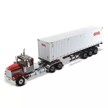 DIECAST MASTERS Western Star 4900 SF Tandem Tractor 40F with Dry Container OOCL 71064 Maroon/Gray 1/50