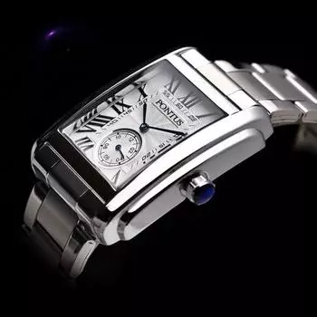 Dien роскошные квадратные наручные часы мужские металлические мужские модные студенческие офисные работники подарок, корейские популярные часы