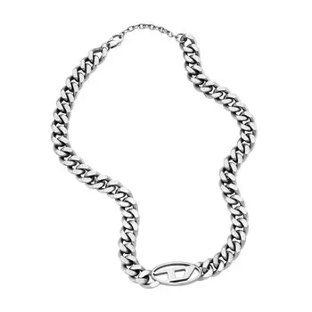 DIESEL All Gender Цепочка из нержавеющей стали One Stainless No Jewelry Silver Choker DX1433040 Ожерелье, Размер, Сталь,
