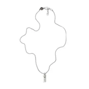 DIESEL All Gender Нержавеющая сталь Подвеска One Нержавеющая сталь Без драгоценных камней Серебряный логотип DX1116040 Ожерелье, Размер, Сталь, Подвеска/Золото