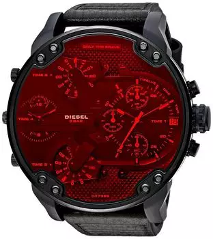 Diesel Daddy Quartz из нержавеющей стали и кожи повседневные часы одного размера черные мужские Mr. Часы 2.0 , цветные (Модель Dz7402)