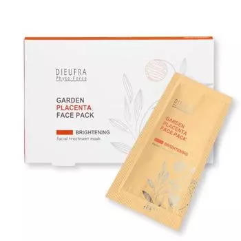 DIEUFRA Garden Placenta Face Pack осветляющая маска с экстрактом плаценты, 30 шт