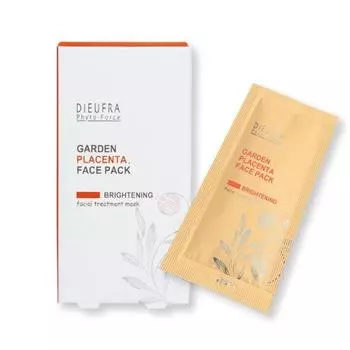 DIEUFRA Garden Placenta Face Pack осветляющая маска с экстрактом плаценты, 10 шт