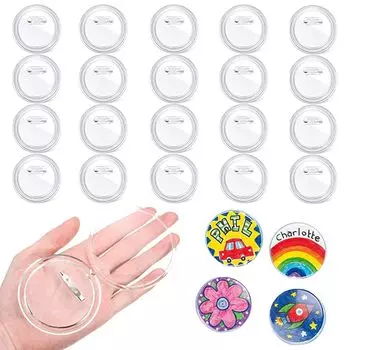 DIFEIUKI прозрачная кнопка 24 круглых акриловых значка для самостоятельного изготовления значка с фотографией, поделка-идол, поставляется с значками с булавками, деталями, значками,
