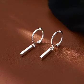 Difeng S999 Серьги-палочки из стерлингового серебра для женщин - Элегантный минималистичный дизайн Pure Silver