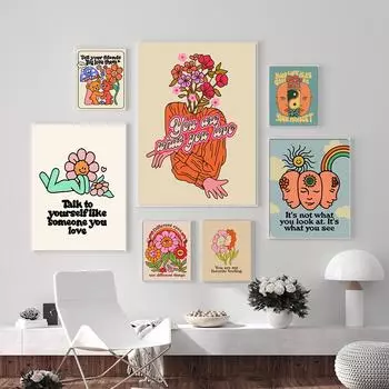 Разные глаза видят разные вещи, постеры и принты, украшение на стену, винтажные художественные картины, холст, живопись для гостиной 21x30cm No Framed белый