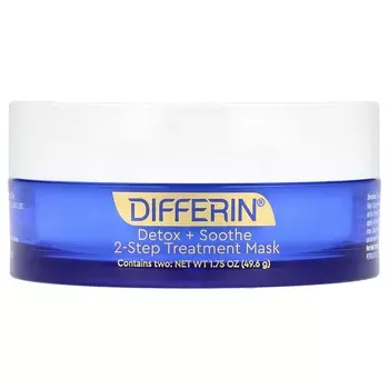 Differin, Detox Plus Soothing, двухэтапная косметическая маска, 1,75 унции (49,6 г)