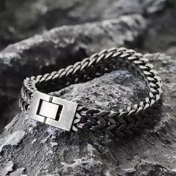 Diffone 8/10/12 мм кубинский браслет мужской античный титан сталь толстая цепь киль браслет хип-хоп крутой наручные украшения браслет мужской